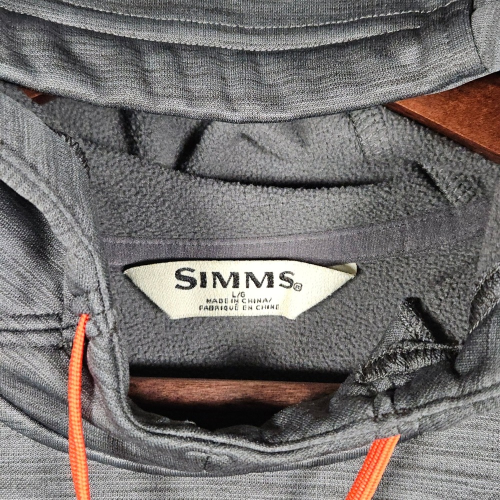 Simms (Men's Large) Gray Hoodie Pullover Sweatshirt Performance Fishing Outdoor - Picture 3 of 7
